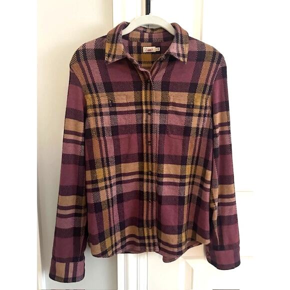 Faherty Legend Sweater Shirt Lolita Plaid Long Sleeve Button Down Small - FLAW - Picture 2 of 11